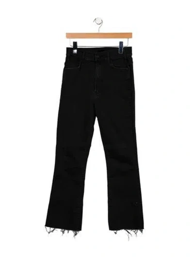 Pre-owned Mother High-rise Straight Leg Jeans In Black