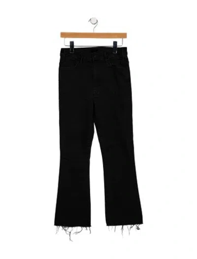 Pre-owned Mother High-rise Straight Leg Jeans In Black