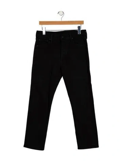 Pre-owned Mother High-rise Straight Leg Jeans In Black