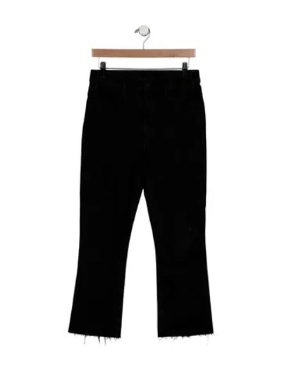 Pre-owned Mother High-rise Straight Leg Jeans In Black