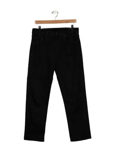 Pre-owned Mother High-rise Straight Leg Jeans In Black