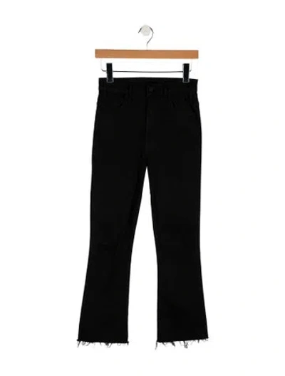 Pre-owned Mother High-rise Straight Leg Jeans In Black