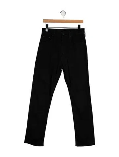 Pre-owned Mother High-rise Straight Leg Jeans In Black