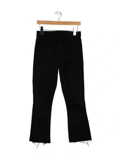 Pre-owned Mother High-rise Straight Leg Jeans In Black