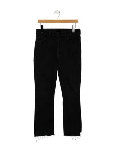 Pre-owned Mother High-rise Straight Leg Jeans In Black