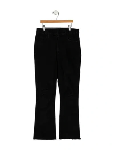 Pre-owned Mother High-rise Straight Leg Jeans In Black