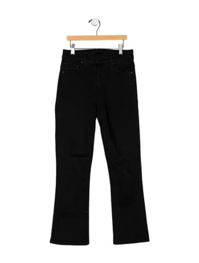 Pre-owned Mother High-rise Straight Leg Jeans In Black