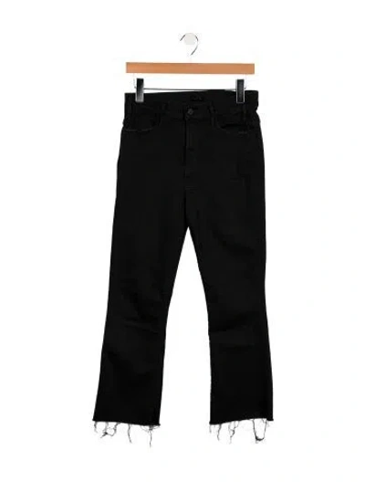 Pre-owned Mother High-rise Straight Leg Jeans In Black