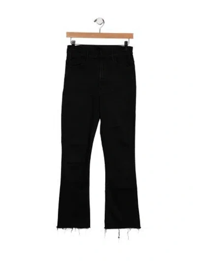 Pre-owned Mother High-rise Straight Leg Jeans In Black