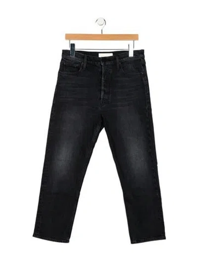 Pre-owned Mother High-rise Straight Leg Jeans In Black
