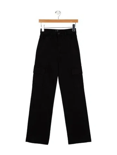 Pre-owned Mother High-rise Straight Leg Jeans In Black