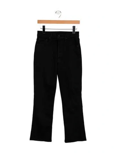 Pre-owned Mother High-rise Straight Leg Jeans In Black