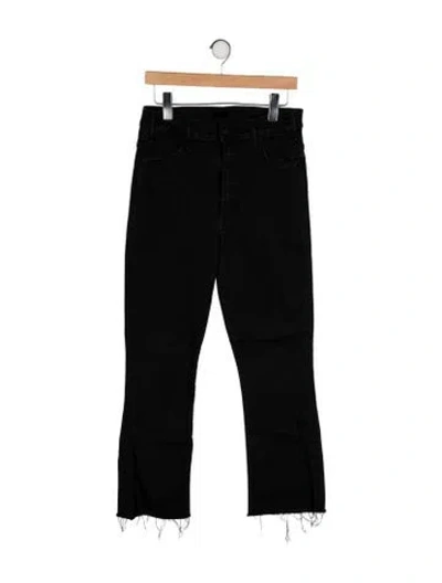 Pre-owned Mother High-rise Straight Leg Jeans In Black