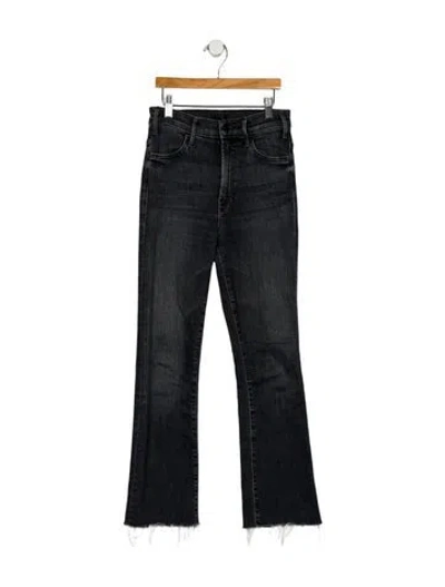 Pre-owned Mother High-rise Straight Leg Jeans In Black