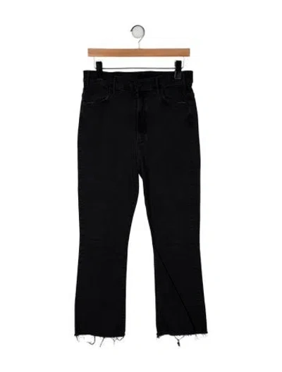 Pre-owned Mother High-rise Straight Leg Jeans In Black