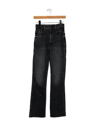 Pre-owned Mother High-rise Straight Leg Jeans In Black