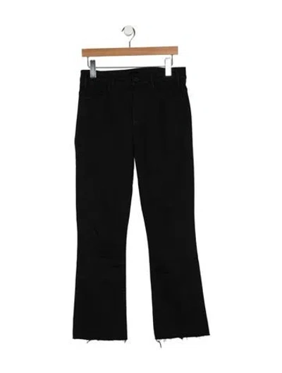 Pre-owned Mother High-rise Straight Leg Jeans In Black