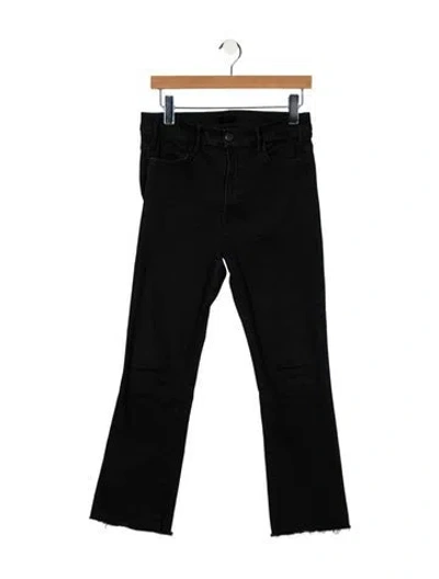 Pre-owned Mother High-rise Straight Leg Jeans In Black