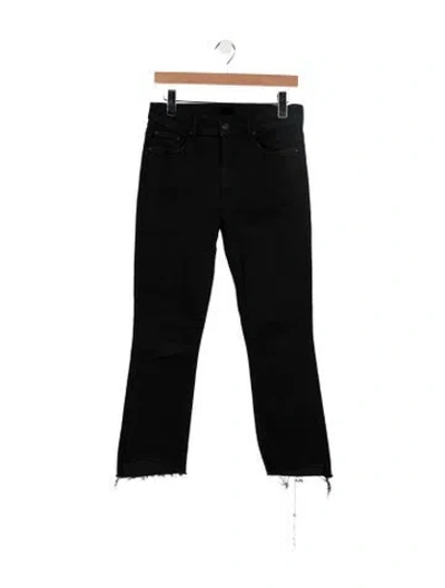Pre-owned Mother High-rise Straight Leg Jeans In Black