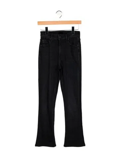 Pre-owned Mother High-rise Straight Leg Jeans In Black