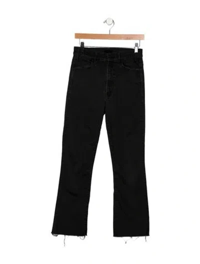 Pre-owned Mother High-rise Straight Leg Jeans In Black
