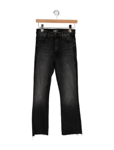 Pre-owned Mother High-rise Straight Leg Jeans In Black