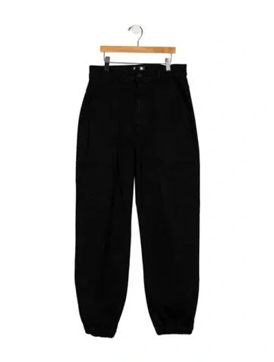 Pre-owned Mother High-rise Straight Leg Jeans In Black