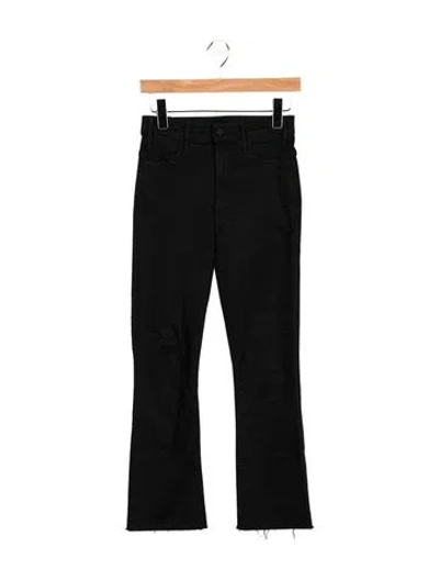 Pre-owned Mother High-rise Straight Leg Jeans In Black