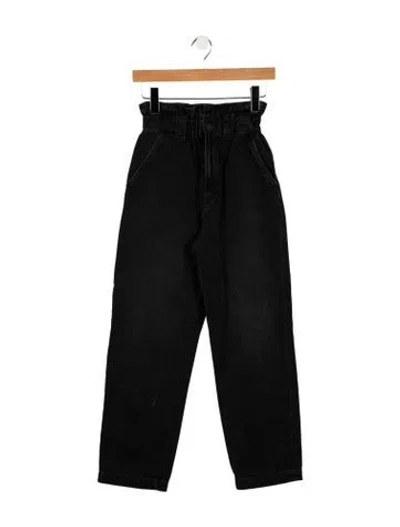 Pre-owned Mother High-rise Straight Leg Jeans In Black