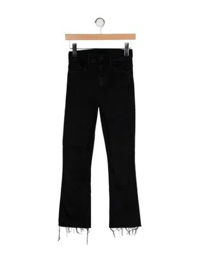 Pre-owned Mother High-rise Straight Leg Jeans In Black