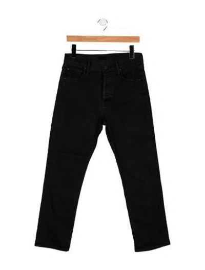 Pre-owned Mother High-rise Straight Leg Jeans In Black