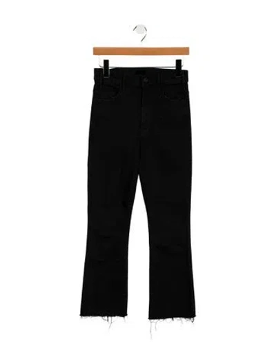 Pre-owned Mother High-rise Straight Leg Jeans In Black