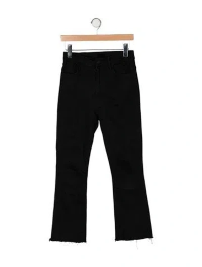 Pre-owned Mother High-rise Straight Leg Jeans In Black