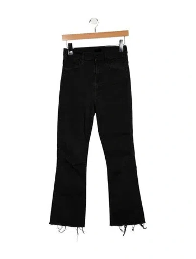 Pre-owned Mother High-rise Straight Leg Jeans In Black