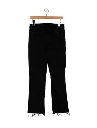 Pre-owned Mother High-rise Straight Leg Jeans In Black