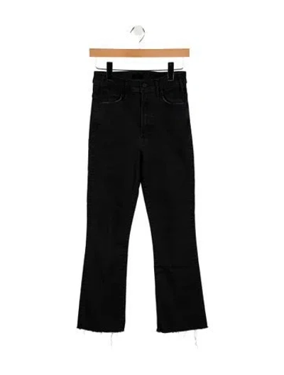Pre-owned Mother High-rise Straight Leg Jeans In Black
