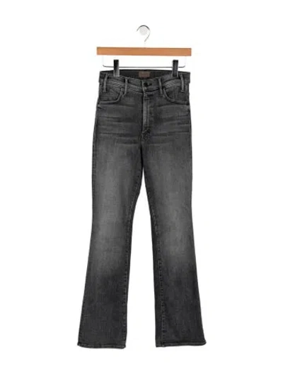 Pre-owned Mother High-rise Straight Leg Jeans In Black