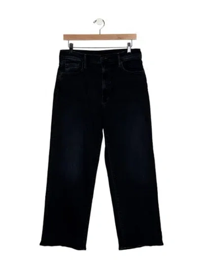 Pre-owned Mother High-rise Straight Leg Jeans In Black