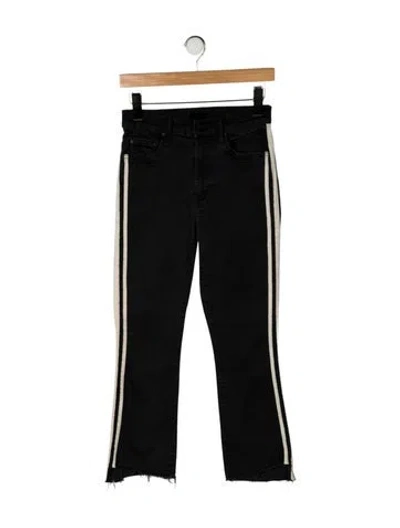 Pre-owned Mother High-rise Straight Leg Jeans In Black