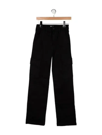 Pre-owned Mother High-rise Straight Leg Jeans In Black