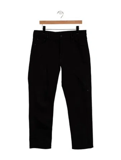 Pre-owned Mother High-rise Straight Leg Jeans In Black