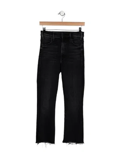 Pre-owned Mother High-rise Straight Leg Jeans In Black
