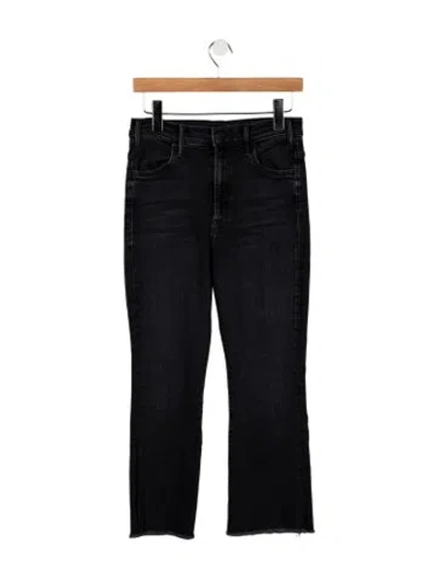 Pre-owned Mother High-rise Straight Leg Jeans In Black