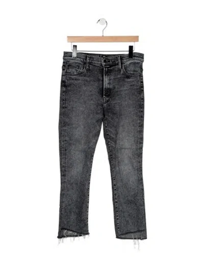 Pre-owned Mother High-rise Straight Leg Jeans In Black