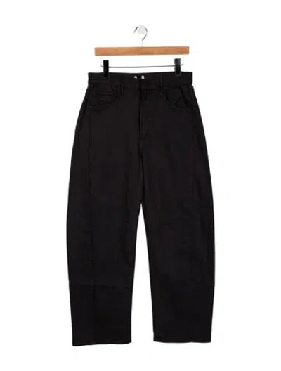 Pre-owned Mother High-rise Straight Leg Jeans In Black