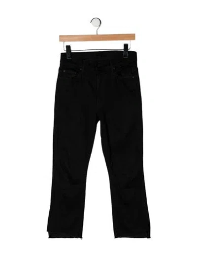 Pre-owned Mother High-rise Straight Leg Jeans In Black