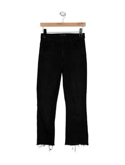 Pre-owned Mother High-rise Straight Leg Jeans In Black