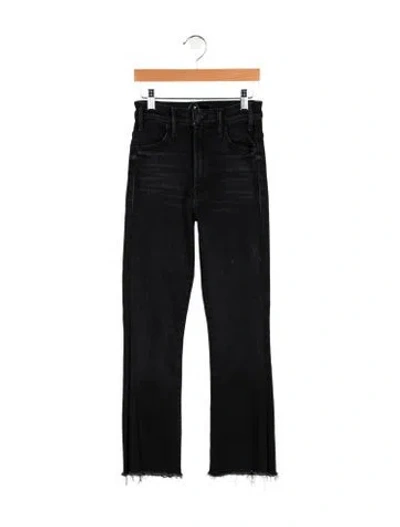 Pre-owned Mother High-rise Straight Leg Jeans In Black