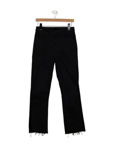 Pre-owned Mother High-rise Straight Leg Jeans In Black