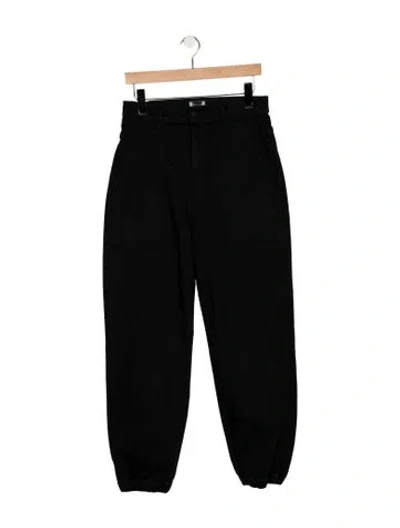 Pre-owned Mother High-rise Straight Leg Jeans In Black